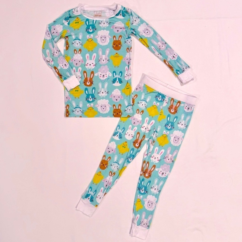 Little Sleepies Pastel Parade Two Piece Pajama Set Boys 2T Girls Bamboo Easter